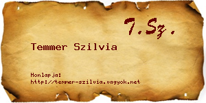 Temmer Szilvia névjegykártya