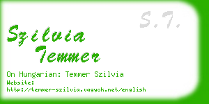 szilvia temmer business card